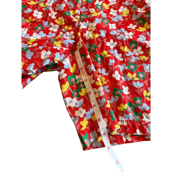 Talbots Girlfriend Chino Shorts Womens 2 Red Floral Print Cotton Blend 7 Inseam - Picture 3 of 7